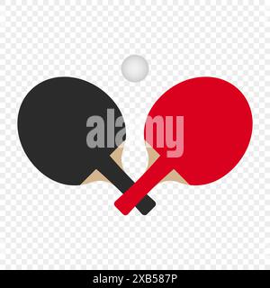 Raquettes de ping-pong icône sportive. Raquettes de ping-pong ou de tennis de table Illustration de Vecteur
