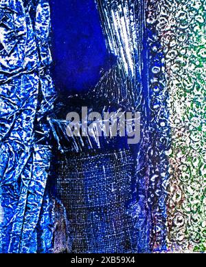 fond abstrait avec différentes textures dans le ton bleu Banque D'Images