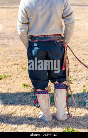 Bottes Colt, de gaucho argentin. Photo verticale. Banque D'Images