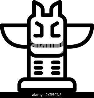Illustration simple et audacieuse d'un totem amérindien avec des ailes, représentant leur riche culture et histoire Illustration de Vecteur
