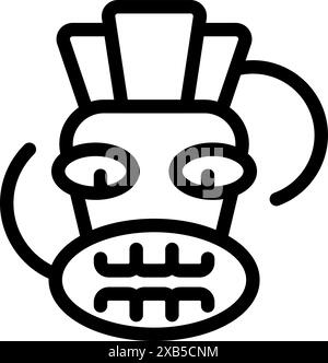 Tiki idole portant un masque de protection, représentant la sécurité et la protection Illustration de Vecteur