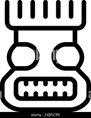 Cette icône d'un ancien masque tribal est parfaite pour des projets liés à l'histoire, l'anthropologie ou la culture Illustration de Vecteur