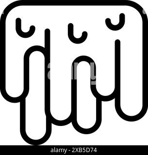 Contour noir de boue coulant sur une surface avec trois paires d'yeux regardant vers le haut Illustration de Vecteur