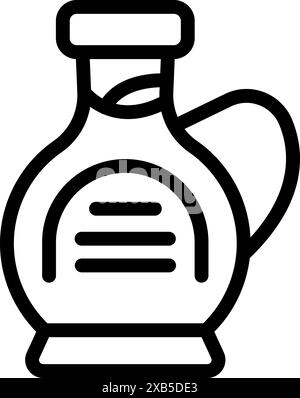 Icône minimaliste d'une bouteille contenant du sirop d'érable avec un design simple Illustration de Vecteur