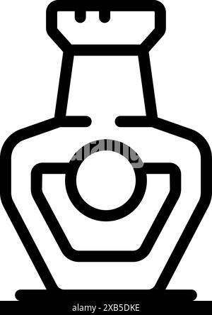 Icône de ligne d'une bouteille de sirop d'érable, un régal sucré parfait pour le petit déjeuner Illustration de Vecteur
