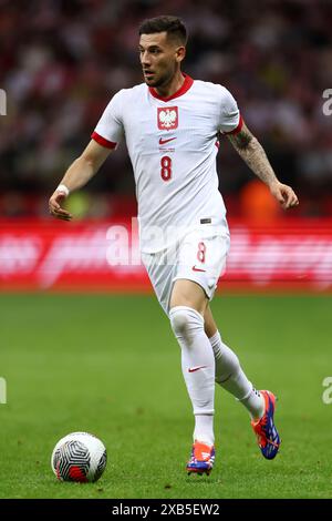 Jakub Moder de Pologne lors du match amical international de football entre la Pologne et Turkiye le 10 juin 2024 au PGE Narodowy à Varsovie, en Pologne Banque D'Images