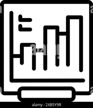 Icône simple d'un tableau de conférence affichant des graphiques à barres, parfait pour représenter des présentations d'entreprise Illustration de Vecteur