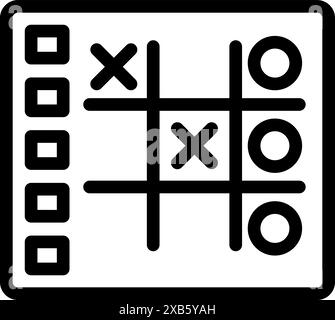 Icône simple d'un jeu TIC tac toe joué avec xs et os Illustration de Vecteur