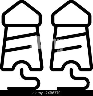 Illustration de deux cônes de circulation sur béton humide, mettant l'accent sur la sécurité et la prudence dans les zones de construction Illustration de Vecteur