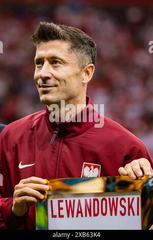 Varsovie, Pologne. 10 juin 2024. Robert Lewandowski de Pologne vu lors du match amical avant l'UEFA EURO 2024 entre la Pologne et la Turquie au stade PGE Narodowy. Crédit : Mikołaj Barbanell/Alamy Live News Banque D'Images