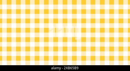 Motif Vichy ou vichy jaune. Imprimé textile d'automne ou de Thanksgiving pour dessus de table, couverture de pique-nique, serviette de panier, chemise ou mouchoir. Motif coton, lin ou flanelle. Illustration vectorielle plate. Illustration de Vecteur