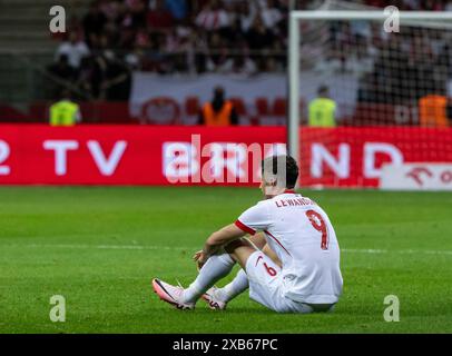 Varsovie, province de Mazovie, Pologne. 10 juin 2024. Robert Lewandowski lors du match international amical de football entre la Pologne et la Turquie au stade national de Varsovie. Crédit : ZUMA Press, Inc/Alamy Live News Banque D'Images