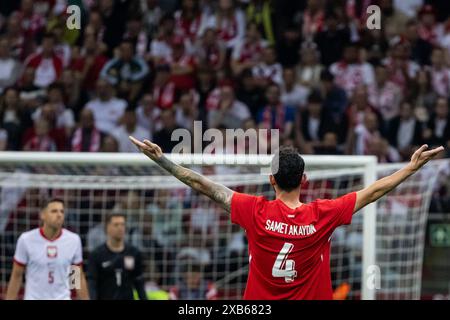 Varsovie, province de Mazovie, Pologne. 10 juin 2024. Samet Akaydin lors du match international amical de football entre la Pologne et la Turquie au stade national de Varsovie. Crédit : ZUMA Press, Inc/Alamy Live News Banque D'Images