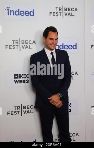 New York, NY. 10 juin 2024. Roger Federer assiste à la première mondiale du documentaire Amazon Federer : 12 final Days au Tribeca film Festival 2024. @ Veronica Bruno / Alamy Live News Banque D'Images