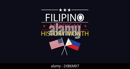 Célébration du mois de l'histoire du patrimoine philippin américain avec USA Flag Design Illustration de Vecteur