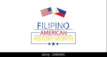 Célébration du mois de l'histoire du patrimoine philippin américain avec USA Flag Design Illustration de Vecteur