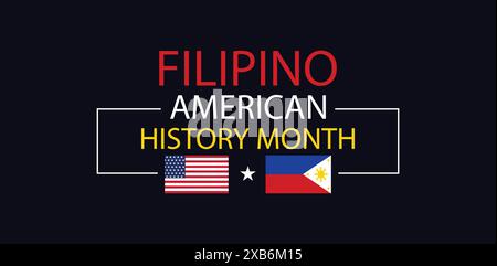 Célébration du mois de l'histoire du patrimoine philippin américain avec USA Flag Design Illustration de Vecteur