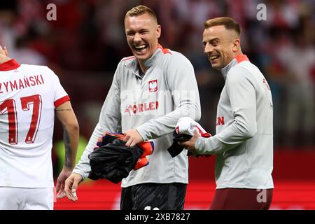 Lukasz Skorupski, Kamil Grosicki de Pologne lors du match amical international de football entre la Pologne et Turkiye le 10 juin 2024 au PGE Narodowy à Varsovie, Pologne Banque D'Images