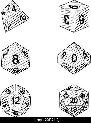 Jeu Dice Illustration Roleplaying jeu de société Illustration de Vecteur