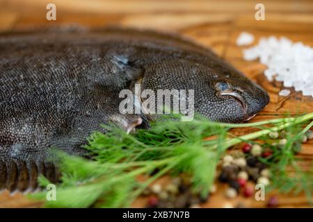 La semelle d'eau salée est un délicieux poisson plat Banque D'Images