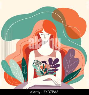 Illustration d'un homme souriant tenant une boîte jaune remplie de dossiers colorés, sur fond blanc. Illustration de Vecteur