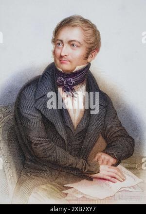 Marie Joseph Louis Adolphe Thiers, 1797-1877. Französischer Staatsmann, journaliste und Historiker. Kupferstich von S. Freeman., digital restaurierte Reproduktion von einer Vorlage aus dem 19. Jahrhundert, date du dossier non précisée Banque D'Images