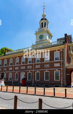 Independence Hall est un bâtiment historique à Philadelphie, où se trouvent à la fois la Déclaration d'indépendance des États-Unis et la Constitution des États-Unis Banque D'Images