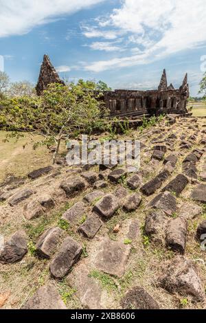 Wat Pho (ou Wat Phu) ruine du temple, site de l'UNESCO, le Laos Champassak Banque D'Images