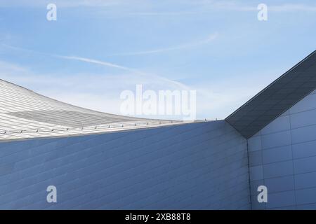 Détails architecturaux de l'Aquarium National Danemark, Den Blå Planet, la planète bleue, situé à Kastrup, une banlieue de Copenhague Banque D'Images