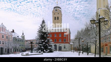 Géographie / voyage, Allemagne, Bavière, Erding, Schrannenplatz (Schrannen Square), CITY TOWER, AUTORISATION-DROITS-SUPPLÉMENTAIRE-INFO-NON-DISPONIBLE Banque D'Images