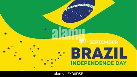 Jour de l'indépendance du Brésil 7 septembre. Fond de bannière Web de jour de l'indépendance avec drapeau du Brésil. Joyeux modèle de jour de liberté des fêtes nationales du Brésil Illustration de Vecteur