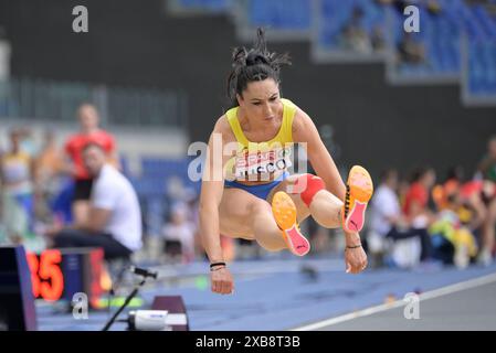 Roma, Italie. 11 juin 2024. La roumaine Florentina Costina Iusco affronte les femmes de saut en longueur lors de la 26e édition des Championnats d'Europe d'athlétisme de Rome 2024 au stade olympique de Rome, Italie - mardi 11 juin 2024 - Sport, Athlétisme (photo de Fabrizio Corradetti/LaPresse) crédit : LaPresse/Alamy Live News Banque D'Images