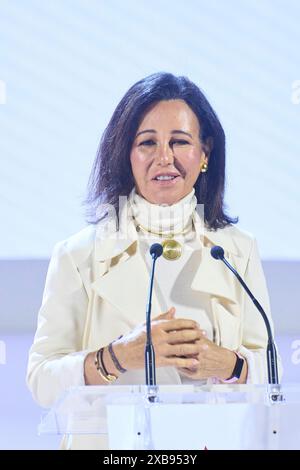 Boadilla Del Monte, Madrid, Espagne. 11 juin 2024. Patricia Botin participe à l'appel annuel à candidatures pour les '' projets sociaux˜de Banco Santander' au Centre de formation El Solaruco du Groupe de la ville de Santander le 11 juin 2024 à Boadilla del Monte, Espagne (crédit image : © Jack Abuin/ZUMA Press Wire) USAGE ÉDITORIAL SEULEMENT! Non destiné à UN USAGE commercial ! Crédit : ZUMA Press, Inc/Alamy Live News Banque D'Images