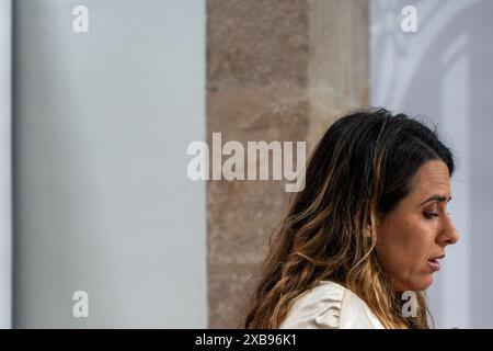 Barcelone, Espagne. 11 juin 2024. La Generalitat appliquera la loi d'amnistie ex officio dans les cas liés à la loi mordaza. Ils ont également discuté de l'investiture et de la répétition éventuelle des élections. La Generalitat aplicará de oficio la ley de amnistía en los casos de la ley 'mordaza', también han hablado sobre la investidura y la posible repetición de las elecciones. Sur la photo : Patricia Plaja News Politics -Barcelone, Espagne mardi 11 juin 2024 (photo par Eric Renom/LaPresse) crédit : LaPresse/Alamy Live News Banque D'Images