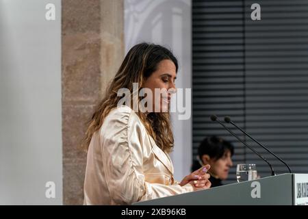 Barcelone, Espagne. 11 juin 2024. La Generalitat appliquera la loi d'amnistie ex officio dans les cas liés à la loi mordaza. Ils ont également discuté de l'investiture et de la répétition éventuelle des élections. La Generalitat aplicará de oficio la ley de amnistía en los casos de la ley 'mordaza', también han hablado sobre la investidura y la posible repetición de las elecciones. Sur la photo : Patricia Plaja News Politics -Barcelone, Espagne mardi 11 juin 2024 (photo par Eric Renom/LaPresse) crédit : LaPresse/Alamy Live News Banque D'Images