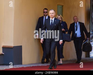 RIGA, Lettonie. 11 juin 2024. Andrzej Duda, Président de la Pologne lors du SOMMET B9 (Bucarest neuf) 2024. Crédit : Gints Ivuskans/Alamy Live News Banque D'Images