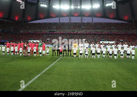 Séoul, Corée du Sud. 11 juin 2024. Les débutants des deux équipes s'alignent avant le match du Groupe C des qualifications asiatiques de la Coupe du monde de la FIFA 2026 entre la Corée du Sud et la Chine à Séoul, Corée du Sud, le 11 juin 2024. Crédit : Yao Qilin/Xinhua/Alamy Live News Banque D'Images