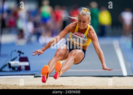 Rome, Italie. 11 juin 2024. Rome, Italie, 11 juin 2024 : tilde Johansson (Suède) en action lors de la qualification de saut en longueur lors des Championnats d'Europe d'athlétisme 2024 au Stadio Olimpico à Rome, Italie. (Daniela Porcelli/SPP) crédit : SPP Sport Press photo. /Alamy Live News Banque D'Images