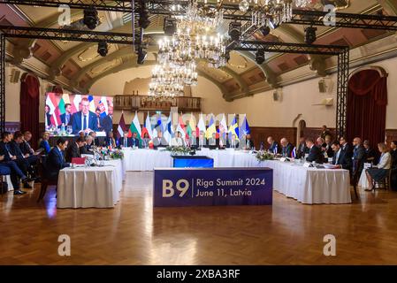 RIGA, Lettonie. 11 juin 2024. Flanc oriental de l'OTAN B9 (neuf de Bucarest) SOMMET 2024. Crédit : Gints Ivuskans/Alamy Live News Banque D'Images