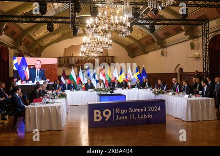 RIGA, Lettonie. 11 juin 2024. Flanc oriental de l'OTAN B9 (neuf de Bucarest) SOMMET 2024. Crédit : Gints Ivuskans/Alamy Live News Banque D'Images