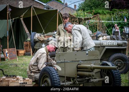 Reconstitutions au 80th Southwick Revival commémorant le débarquement du jour J en Normandie, France en 1944. Banque D'Images