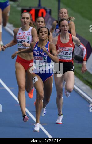 Roma, Italie. 11 juin 2024. La française Lena Kandissounon affronte le 800m féminin lors de la 26e édition des Championnats d'Europe d'athlétisme de Rome 2024 au stade olympique de Rome, Italie - mardi 11 juin 2024 - Sport, Athlétisme (photo de Fabrizio Corradetti/LaPresse) crédit : LaPresse/Alamy Live News Banque D'Images