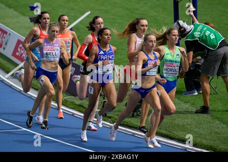 Roma, Italie. 11 juin 2024. La française Lena Kandissounon affronte le 800m féminin lors de la 26e édition des Championnats d'Europe d'athlétisme de Rome 2024 au stade olympique de Rome, Italie - mardi 11 juin 2024 - Sport, Athlétisme (photo de Fabrizio Corradetti/LaPresse) crédit : LaPresse/Alamy Live News Banque D'Images