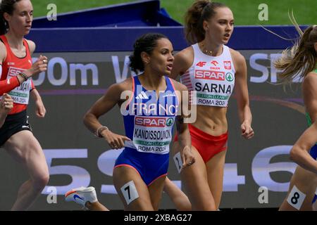 Roma, Italie. 11 juin 2024. La française Lena Kandissounon affronte le 800m féminin lors de la 26e édition des Championnats d'Europe d'athlétisme de Rome 2024 au stade olympique de Rome, Italie - mardi 11 juin 2024 - Sport, Athlétisme (photo de Fabrizio Corradetti/LaPresse) crédit : LaPresse/Alamy Live News Banque D'Images