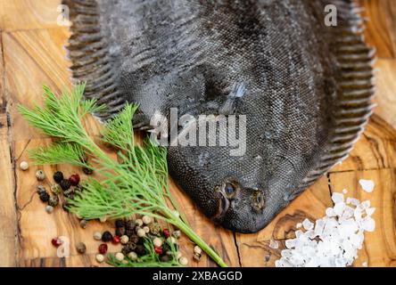 La semelle d'eau salée est un délicieux poisson plat Banque D'Images