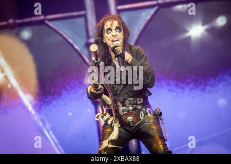 Solvesborg, Suède. 08 juin 2024. La chanteuse américaine Alice Cooper donne un concert en direct lors du festival de musique suédois Sweden Rock Festival 2024 à Solvesborg. (Crédit photo : Gonzales photo - Terje Dokken). Banque D'Images