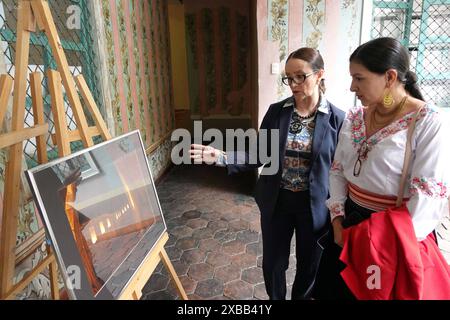 CUENCA RUEDA DE PRENSA INTIRAYMI Cuenca, Équateur 11 juin 2024 dans la matinée d'aujourd'hui à la Casa de las Palomas de l'Institut INPC, une conférence de presse a eu lieu sur ce que sera l'Inri Raymi 2024 Live IT à Ingapirca dans la province de Canar du vendredi 21 au 23 juin photo Boris Romoleroux API ACE CUENCA RUEDADEPRENSA INTIRAYMI e1b107a4d1d7428f57e2baf6202790e6 Copyright : xBORISxROMOLEROUXx Banque D'Images