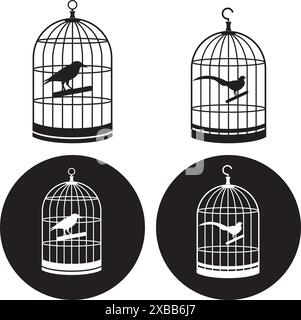 icône de cage d'oiseau illustration vectorielle conception simple Illustration de Vecteur