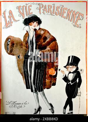 VINCENT René - couverture de la vie Parisienne homme a la rose - couverture Vintage Illustrated Magazine Banque D'Images