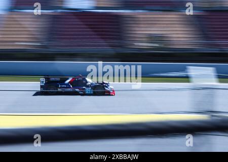 United Autosports Team Oreca 07 voiture en compétition dans la série européenne le Mans course de 4 heures sur le circuit de Barcelone, Espagne le 14/4/24 Banque D'Images